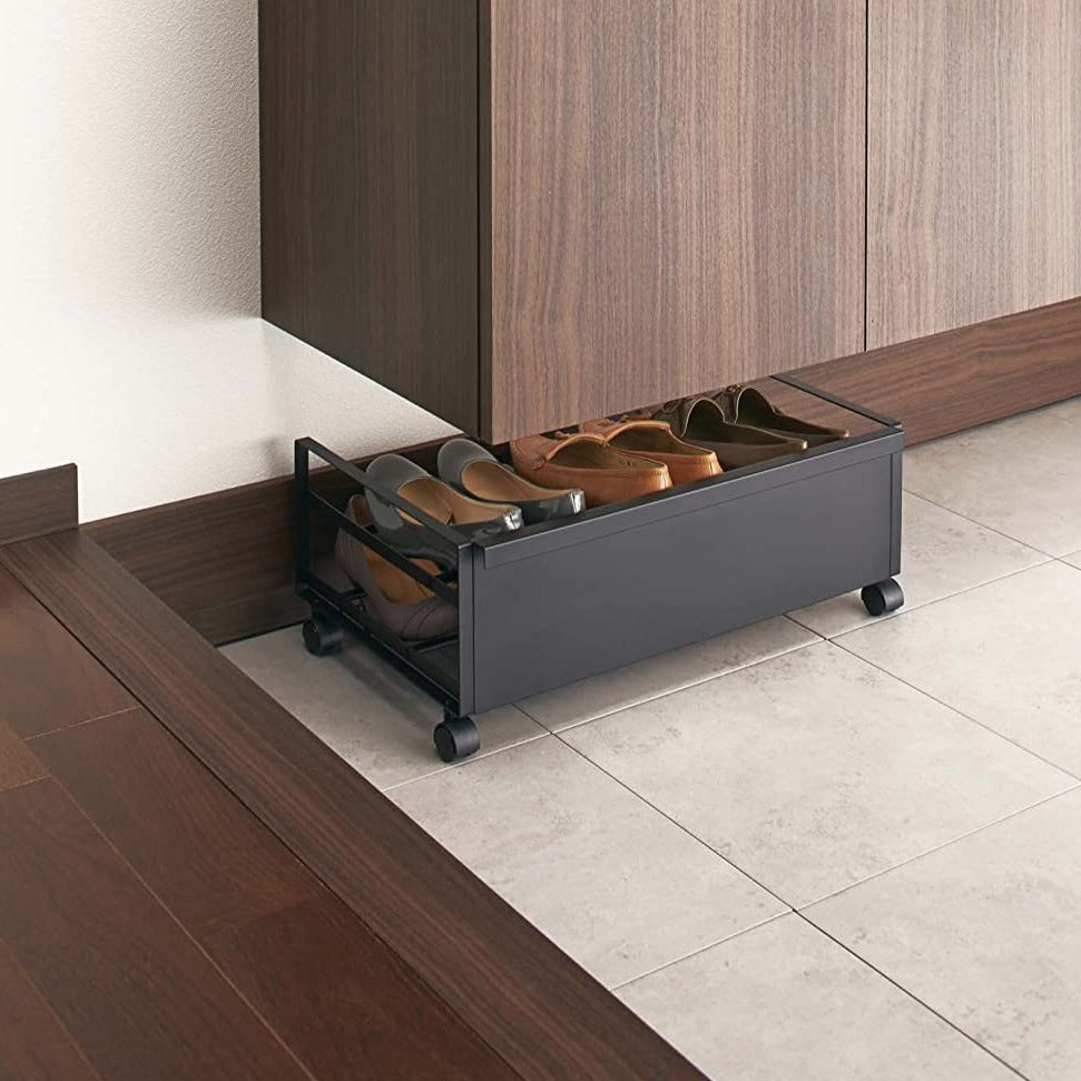 Low-Profile Hidden Storage Rolling Shoe Rack - My Store