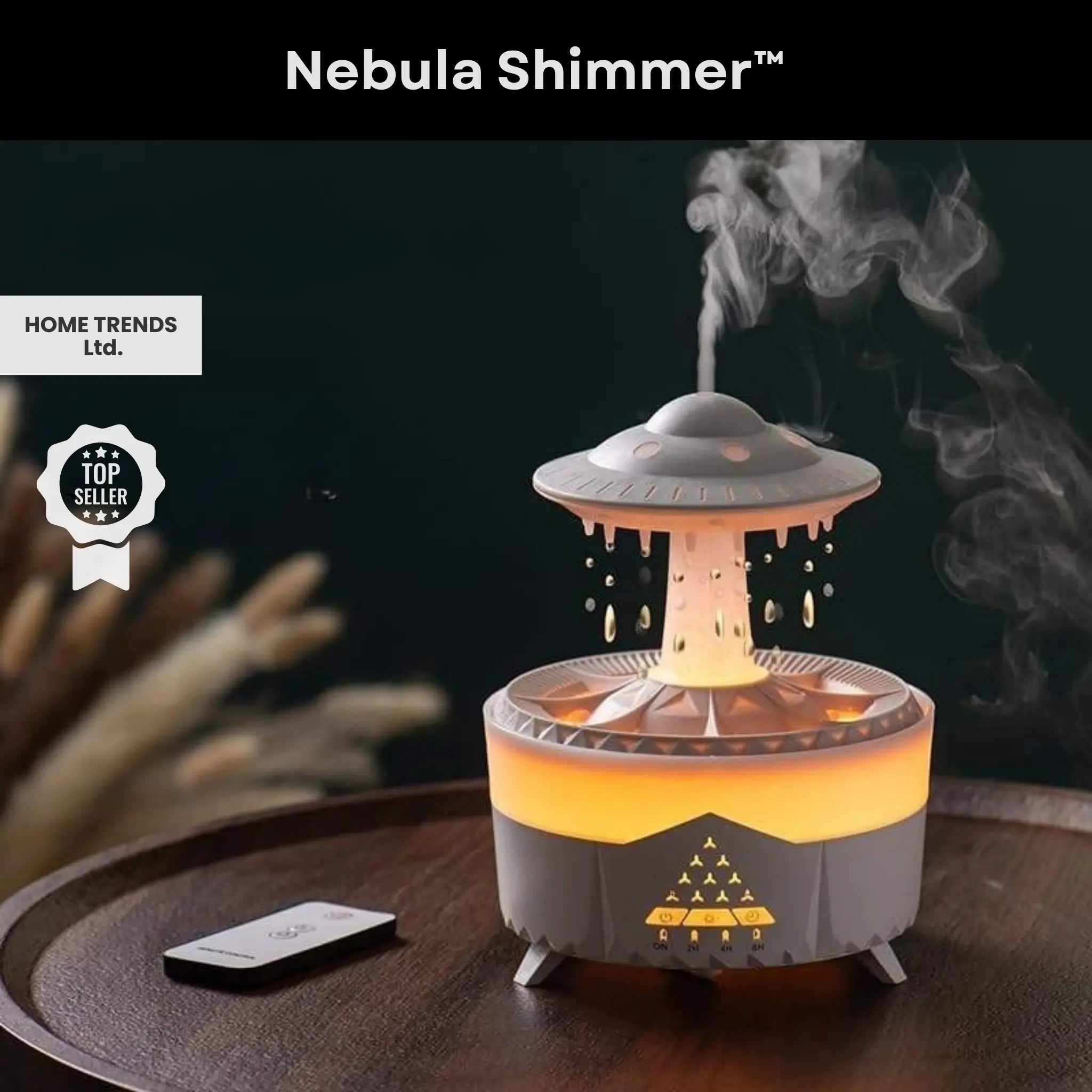 Nebula Shimmer diffuser on a wooden Table