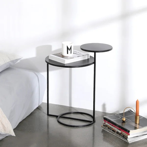 Modern Metal 2-Tiered Double Tray Side Table - My Store