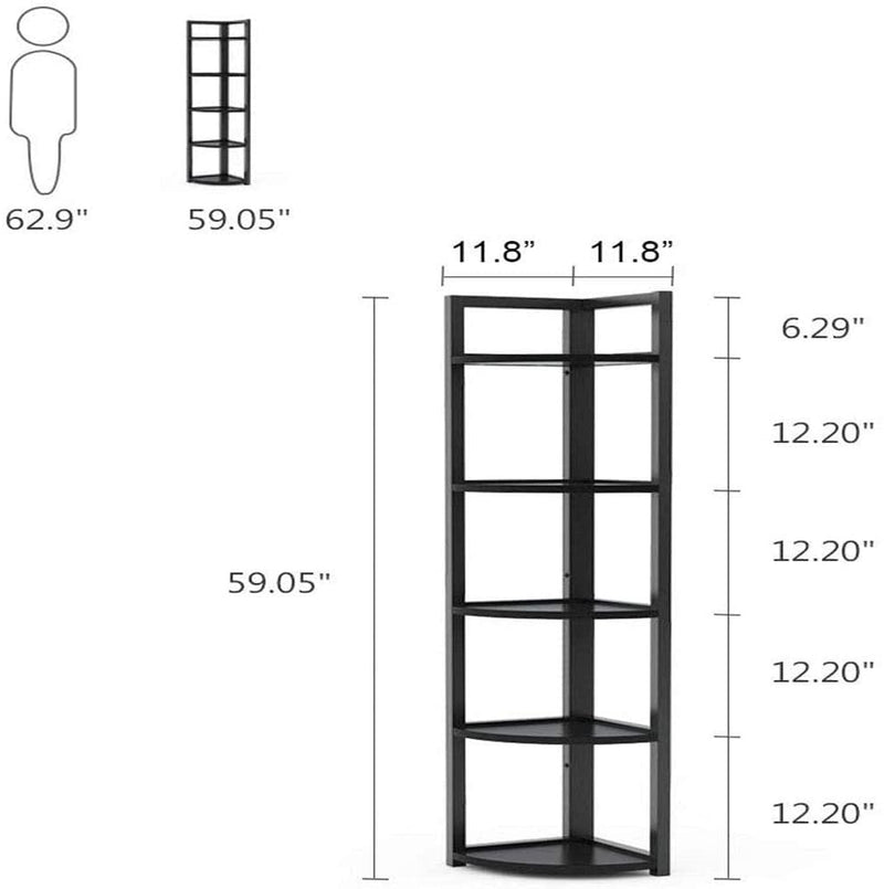 Brown MDF sheet and Metal Frame Corner Shelf - My Store