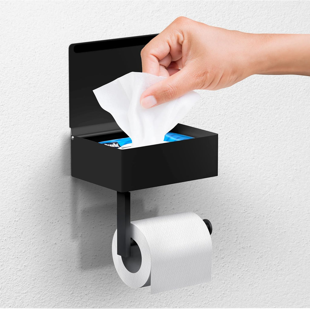 Toilet Paper Holder with Shelf - My Store