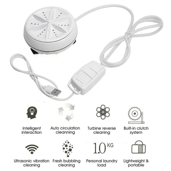 Portable New Ultrasonic Mini Washing Machine (USB Operated) - My Store