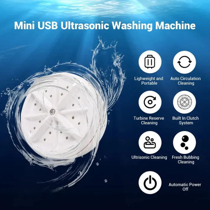 Portable New Ultrasonic Mini Washing Machine (USB Operated) - My Store