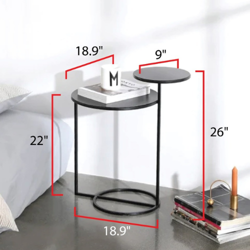 Modern Metal 2-Tiered Double Tray Side Table - My Store