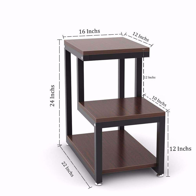 Rustic End Table 3-Tier Side Table - My Store