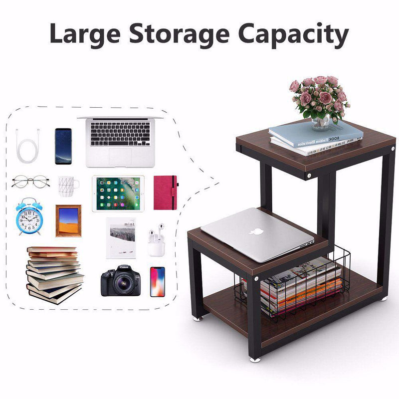 Rustic End Table 3-Tier Side Table - My Store